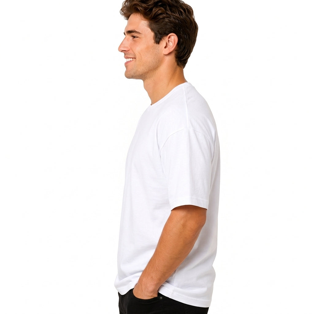Camiseta Masculina Oversized Branca Lisa Streetwear Premium