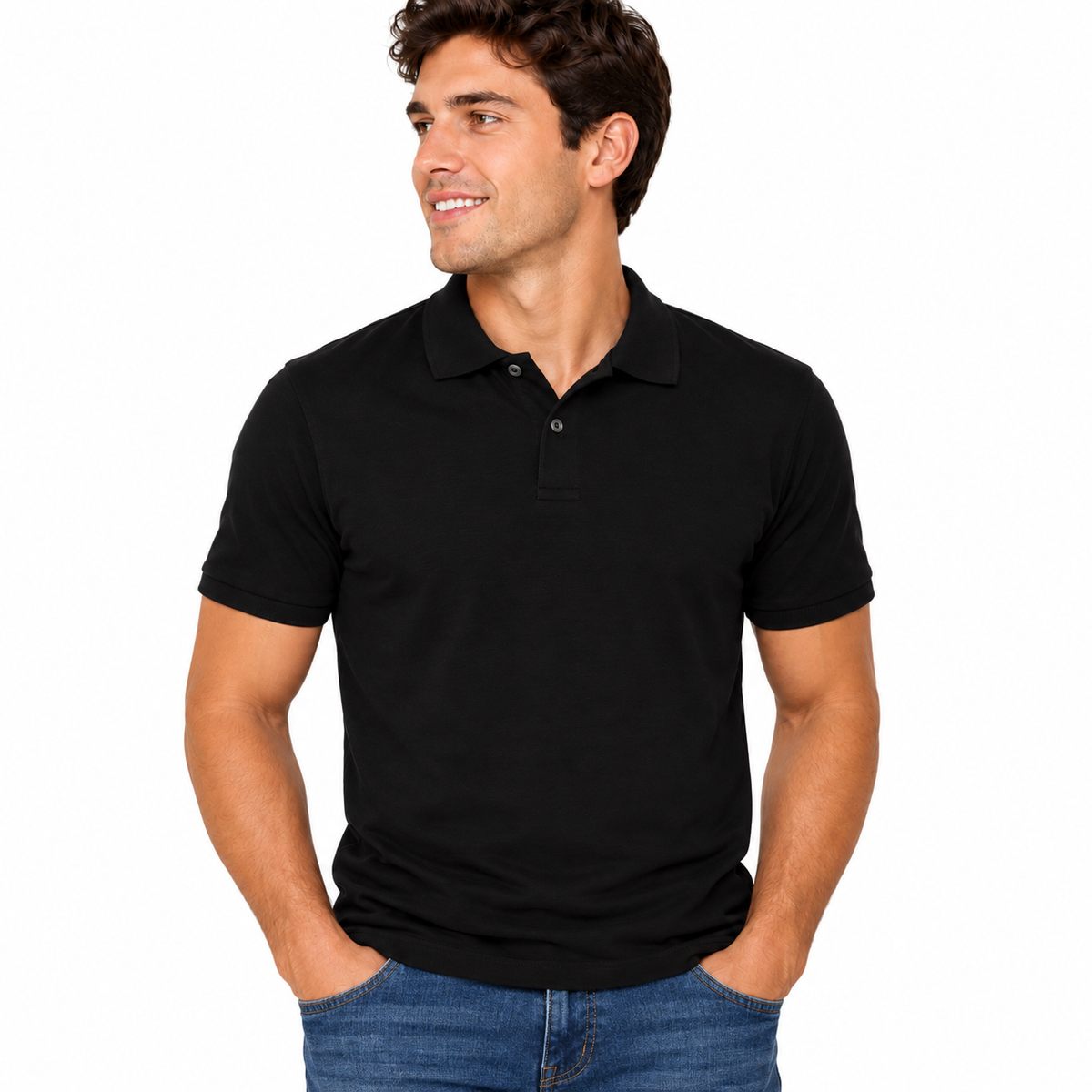 Camisa Pólo Masculina Preta Versátil Elegante Confortável e Estilosa