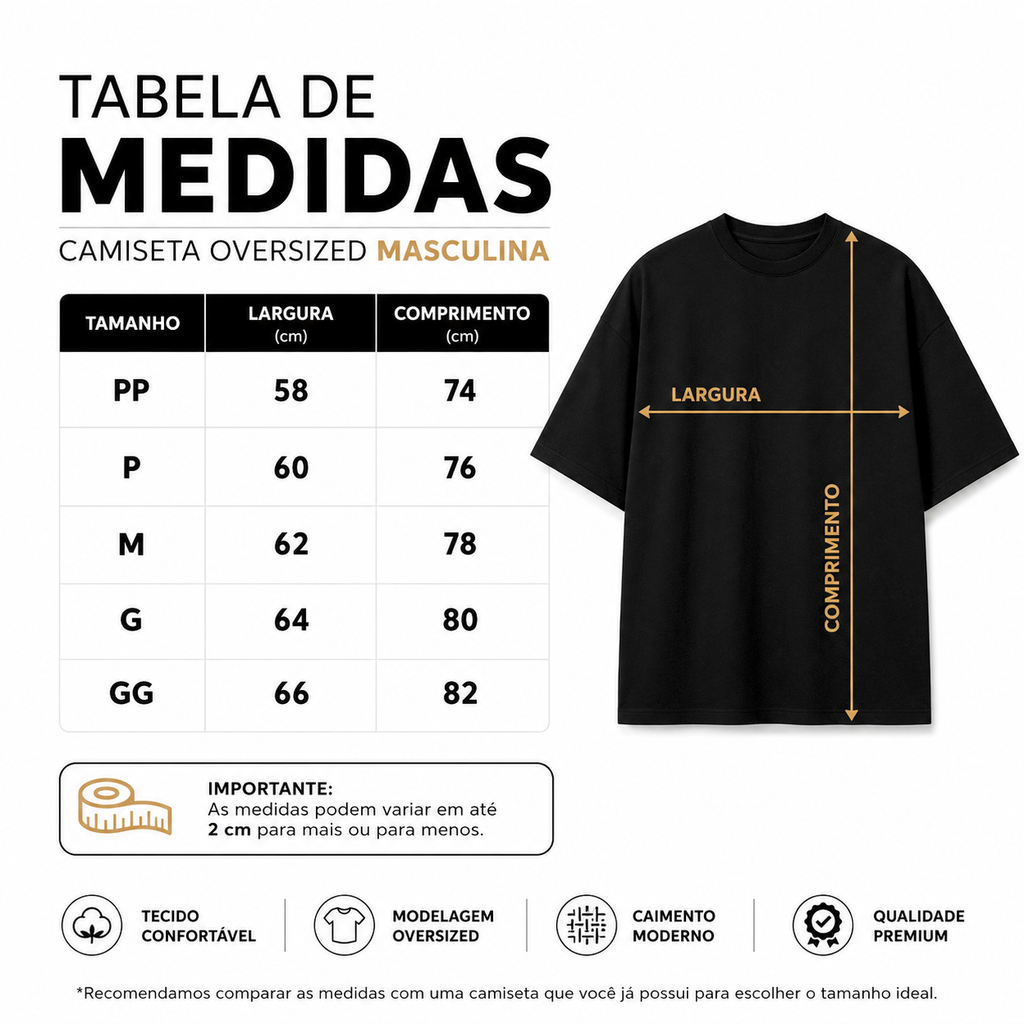 Camiseta Oversized Masculina Preta Lisa Streetwear Premium