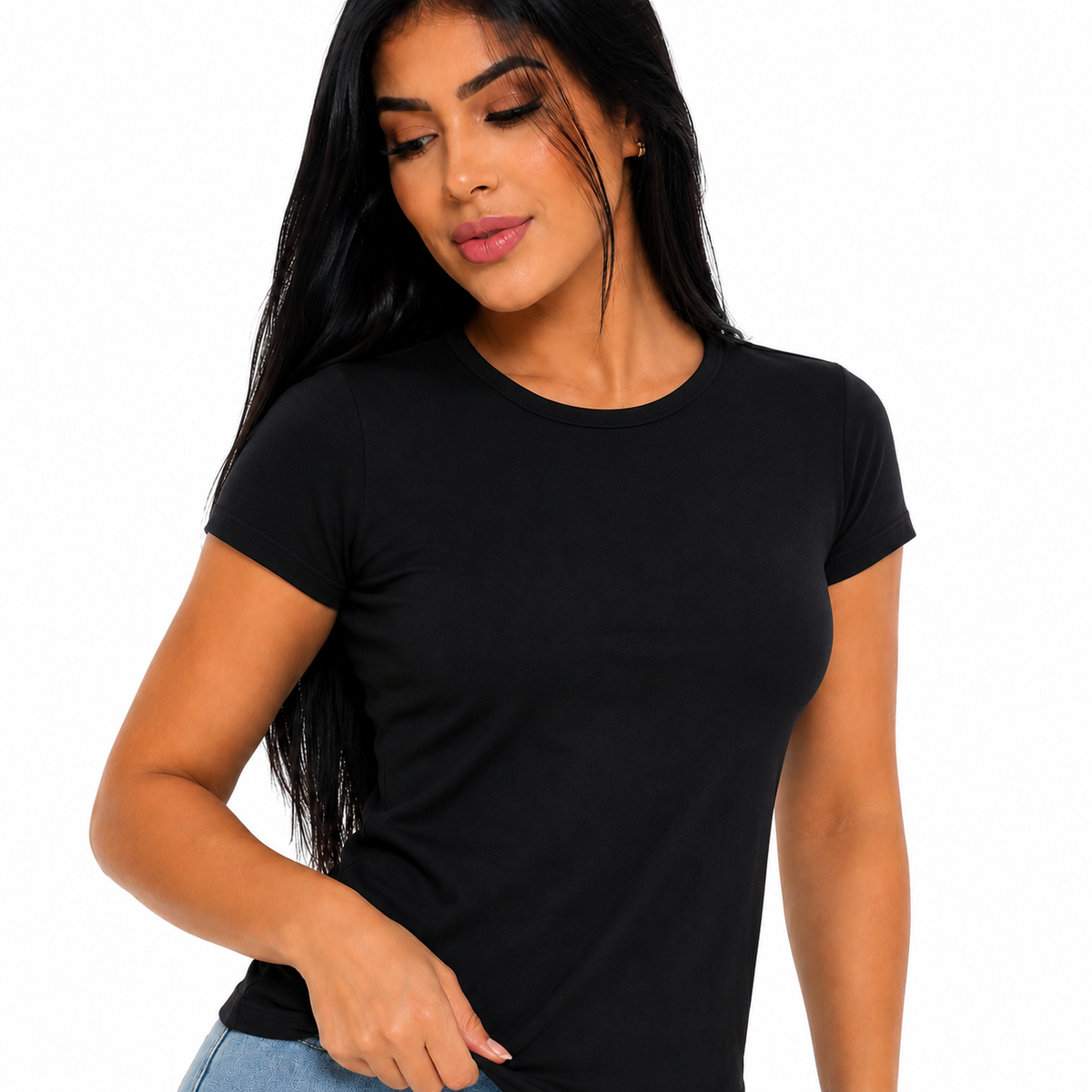 Camiseta Babylook Básica Lisa Confortável Malha Premium